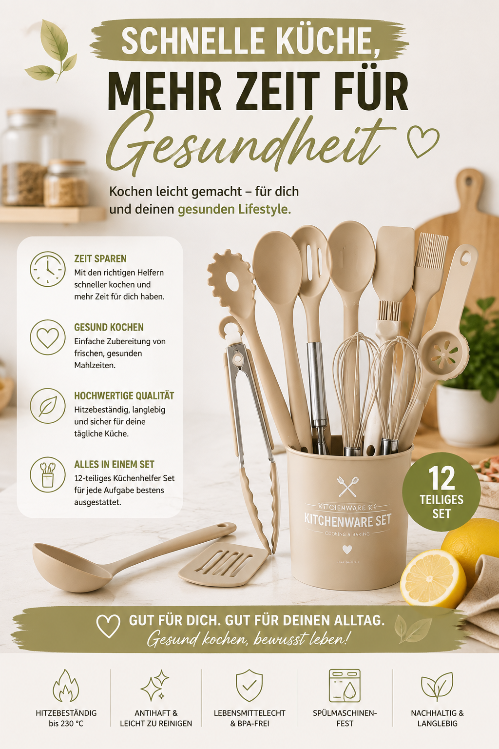 Schneller kochen, gesünder leben – Warum das richtige Küchenhelfer-Set deinen Alltag erleichtert