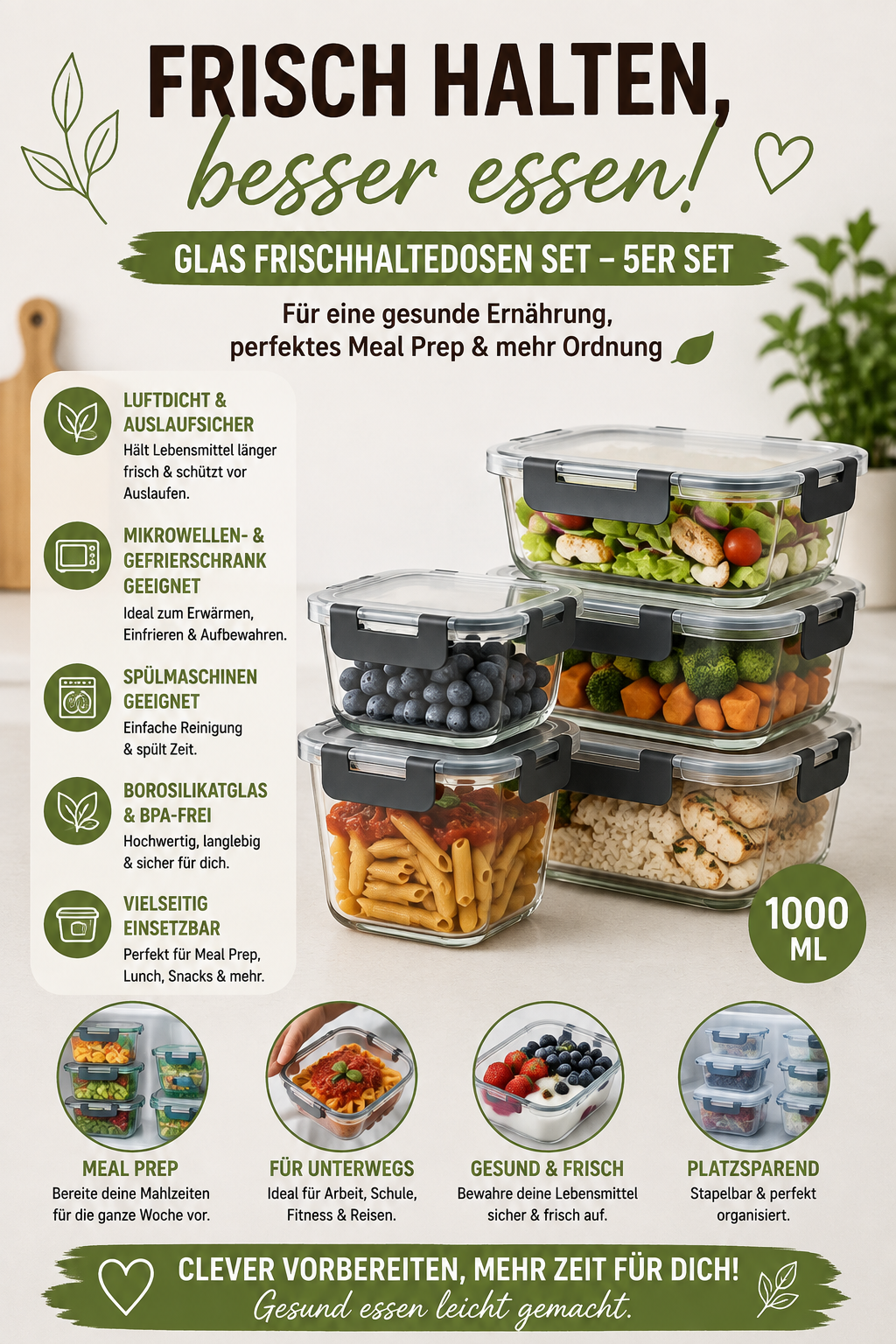 Meal Prep leicht gemacht – Warum hochwertige Glas-Frischhaltedosen deine gesunde Ernährung unterstützen