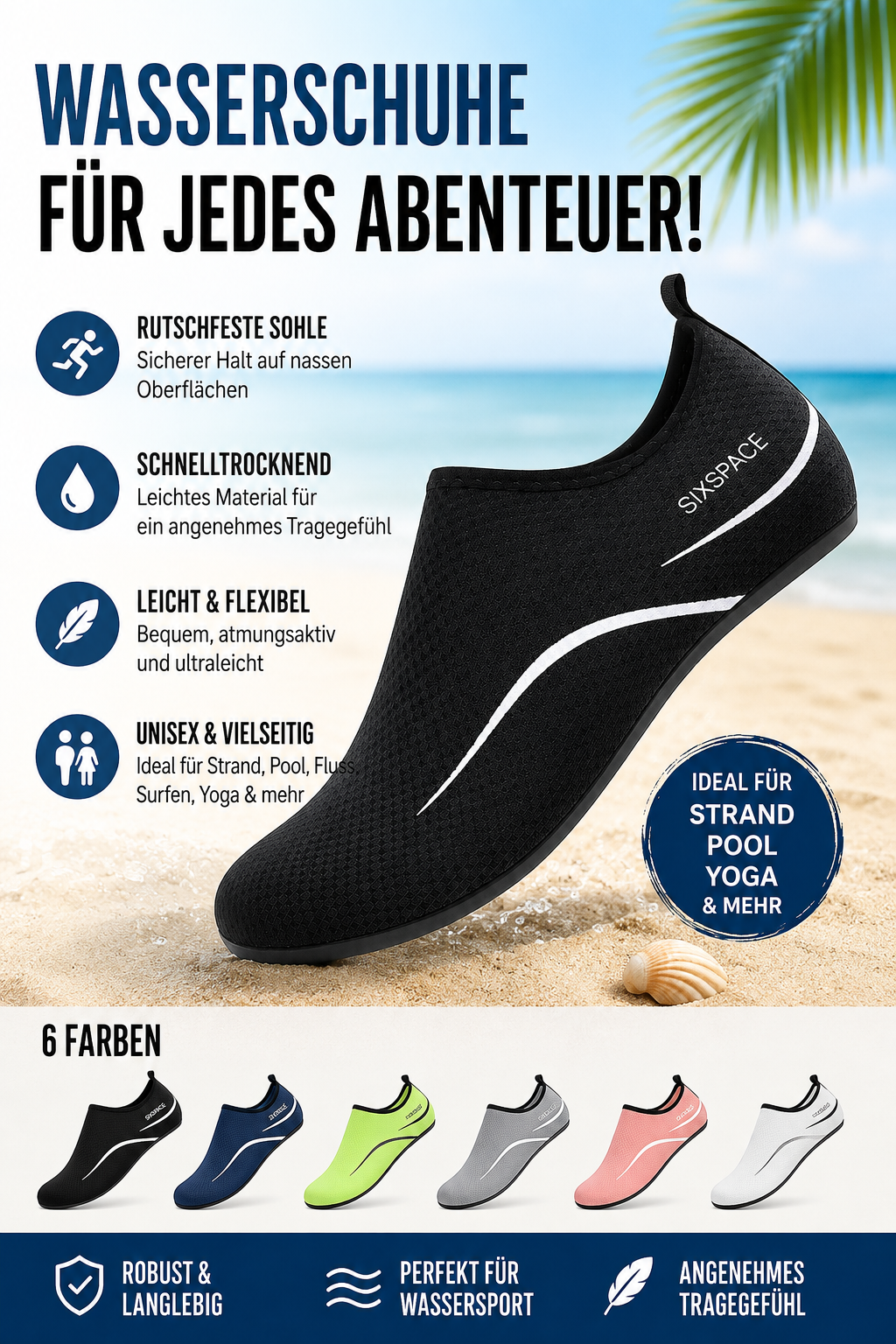Wasserschuhe – Der praktische Begleiter für Strand, Pool und Wassersport